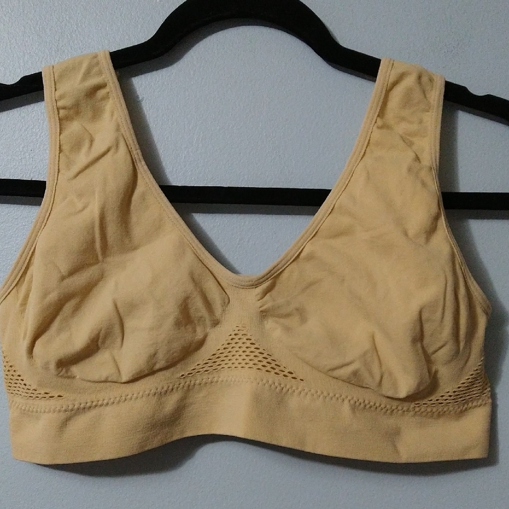 Women's Tan Intimate Pull Over Stretch Bra Size 3XL